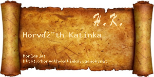 Horváth Katinka névjegykártya